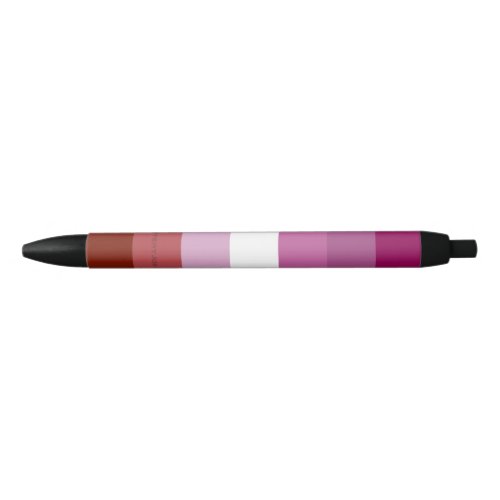 SlipperyJoes Lesbian Pride flag feminine Lipstick Black Ink Pen