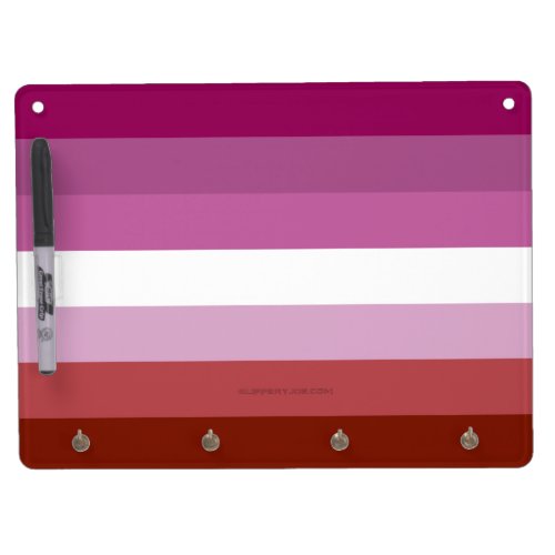 SlipperyJoes Lesbian Pride flag feminine Lipstick Dry Erase Board With Keychain Holder