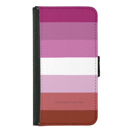 SlipperyJoes Lesbian Pride flag feminine Lipstick Samsung Galaxy S5 Wallet Case