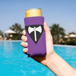 SlipperyJoe's Lesbian Pride flag labrys symbol tri Seltzer Can Cooler