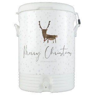 SlipperyJoe's line art silhouette reindeer minimal Beverage Cooler