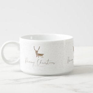SlipperyJoe's line art silhouette reindeer minimal Bowl