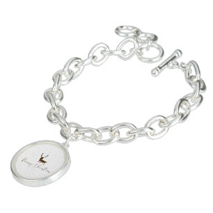 SlipperyJoe's line art silhouette reindeer minimal Bracelet