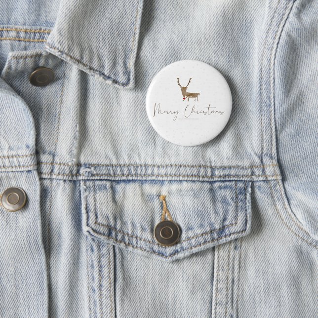 SlipperyJoe's line art silhouette reindeer minimal Button (In Situ)