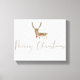 SlipperyJoe's line art silhouette reindeer minimal Canvas Print