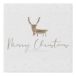 SlipperyJoe's line art silhouette reindeer minimal Faux Canvas Print