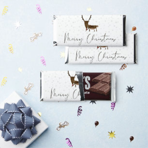 SlipperyJoe's line art silhouette reindeer minimal Hershey Bar Favors