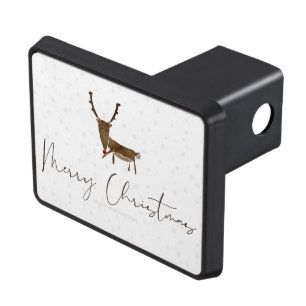 SlipperyJoe's line art silhouette reindeer minimal Hitch Cover