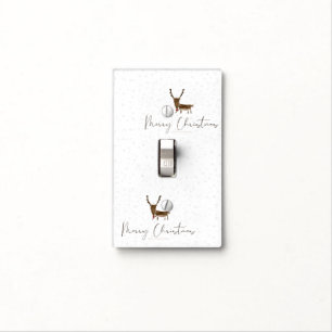 SlipperyJoe's line art silhouette reindeer minimal Light Switch Cover