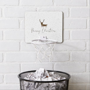 SlipperyJoe's line art silhouette reindeer minimal Mini Basketball Hoop