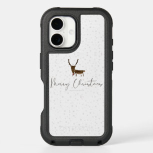 SlipperyJoe's line art silhouette reindeer minimal iPhone 16 Case