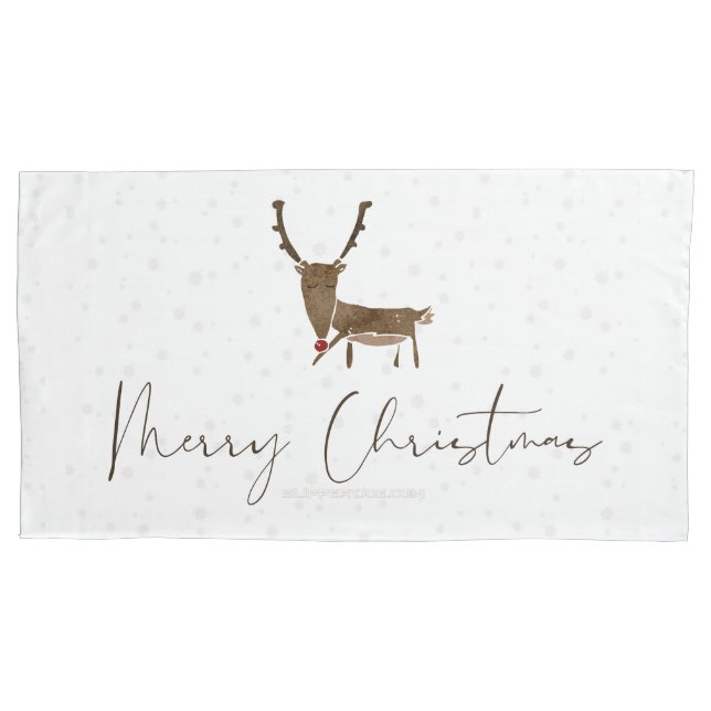 SlipperyJoe's line art silhouette reindeer minimal Pillow Case (Front)