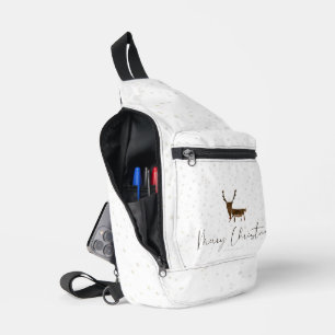 SlipperyJoe's line art silhouette reindeer minimal Sling Bag