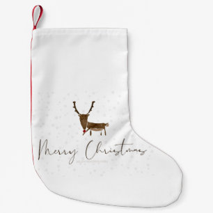 SlipperyJoe's line art silhouette reindeer minimal Small Christmas Stocking
