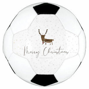 SlipperyJoe's line art silhouette reindeer minimal Soccer Ball