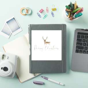 SlipperyJoe's line art silhouette reindeer minimal Sticker
