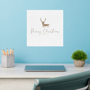SlipperyJoe's line art silhouette reindeer minimal Wall Decal