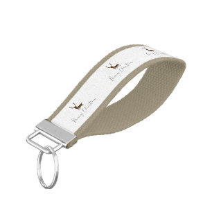 SlipperyJoe's line art silhouette reindeer minimal Wrist Keychain