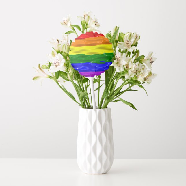 SlipperyJoe's liquid gloss pride flag red orange y Balloon (Vase)