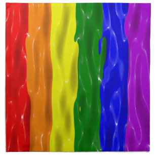 SlipperyJoe's liquid gloss pride flag red orange y Cloth Napkin