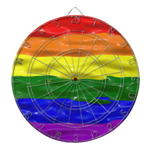SlipperyJoe's liquid gloss pride flag red orange y Dart Board
