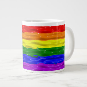 SlipperyJoe's liquid gloss pride flag red orange y Giant Coffee Mug