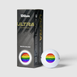 SlipperyJoe's liquid gloss pride flag red orange y Golf Balls