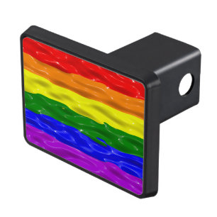SlipperyJoe's liquid gloss pride flag red orange y Hitch Cover