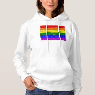 SlipperyJoe's liquid gloss pride flag red orange y Hoodie