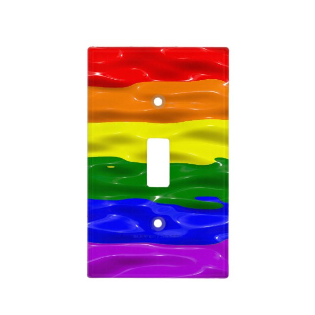 SlipperyJoe's liquid gloss pride flag red orange y Light Switch Cover (Front)