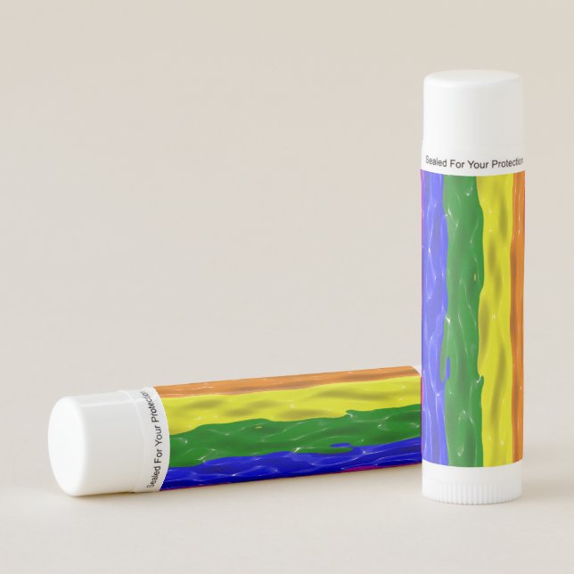 SlipperyJoe's liquid gloss pride flag red orange y Lip Balm (Front)