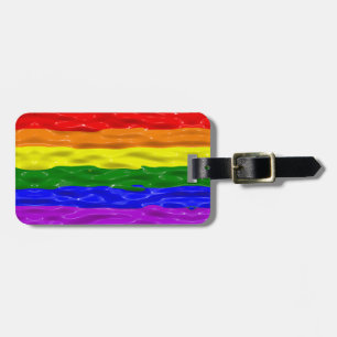 SlipperyJoe's liquid gloss pride flag red orange y Luggage Tag