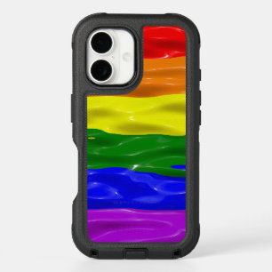 SlipperyJoe's liquid gloss pride flag red orange y iPhone 16 Case