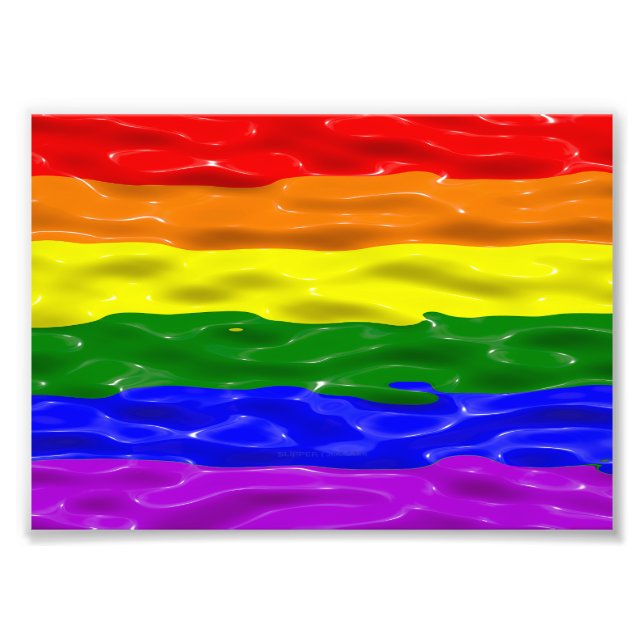 SlipperyJoe's liquid gloss pride flag red orange y Photo Print (Front)