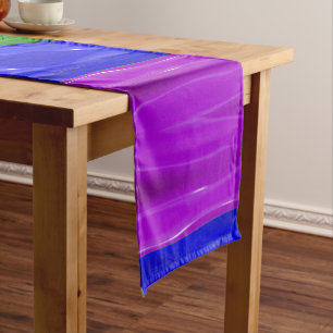 SlipperyJoe's liquid gloss pride flag red orange y Short Table Runner