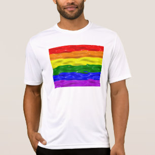 SlipperyJoe's liquid gloss pride flag red orange y T-Shirt