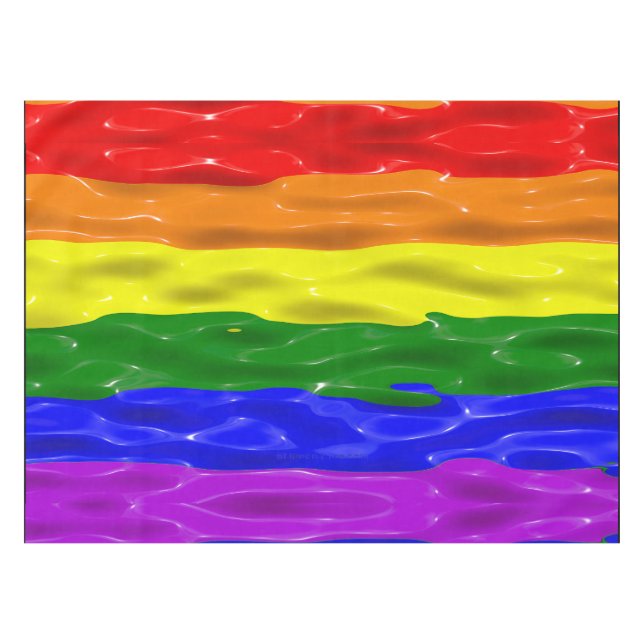 SlipperyJoe's liquid gloss pride flag red orange y Tablecloth (Front (Horizontal))
