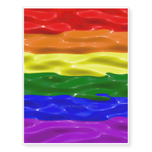 SlipperyJoe's liquid gloss pride flag red orange y Temporary Tattoos