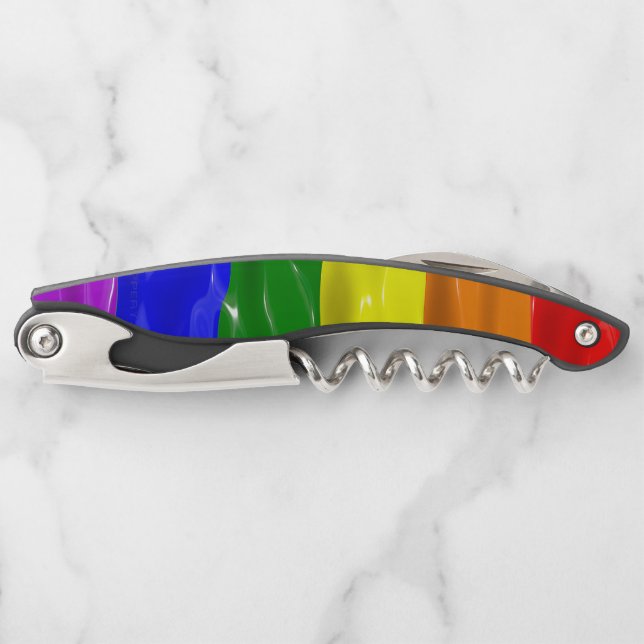 SlipperyJoe's liquid gloss pride flag red orange y Waiter's Corkscrew (Front)