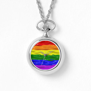 SlipperyJoe's liquid gloss pride flag red orange y Watch