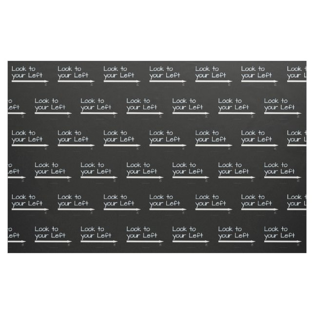 SlipperyJoe's look left funny stark white arrow pl Fabric (Yard)