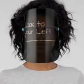 SlipperyJoe's look left funny stark white arrow pl Face Shield (Insitu)