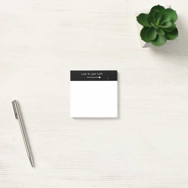SlipperyJoe's look left funny stark white arrow pl Post-it Notes (Office)