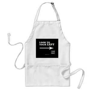 SlipperyJoe's look to your left thick geometric ce Adult Apron