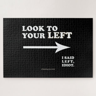 SlipperyJoe's look to your left thick geometric ce Jigsaw Puzzle