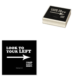 SlipperyJoe's look to your left thick geometric ce Rubber Stamp
