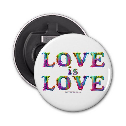 SlipperyJoes love is love spray paint gay pride c Bottle Opener