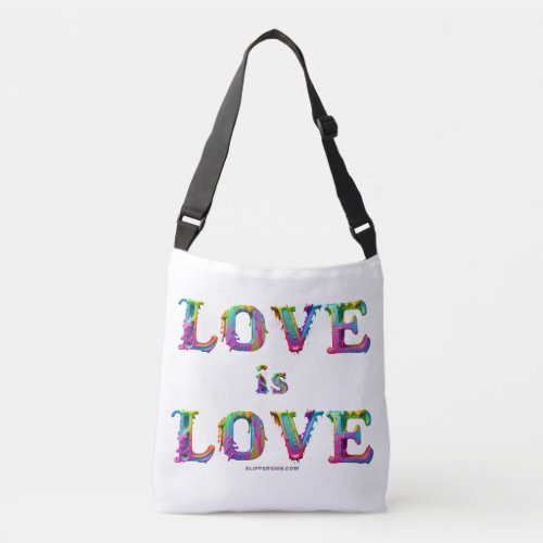 SlipperyJoes love is love spray paint gay pride c Crossbody Bag