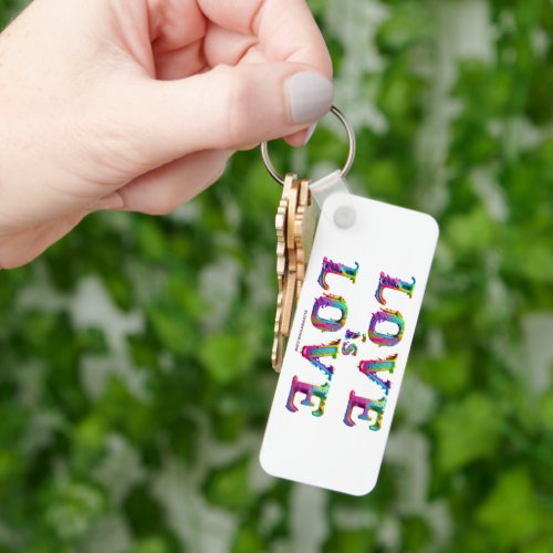 SlipperyJoes love is love spray paint gay pride c Keychain