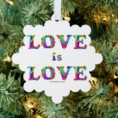 SlipperyJoes love is love spray paint gay pride c Ornament Card